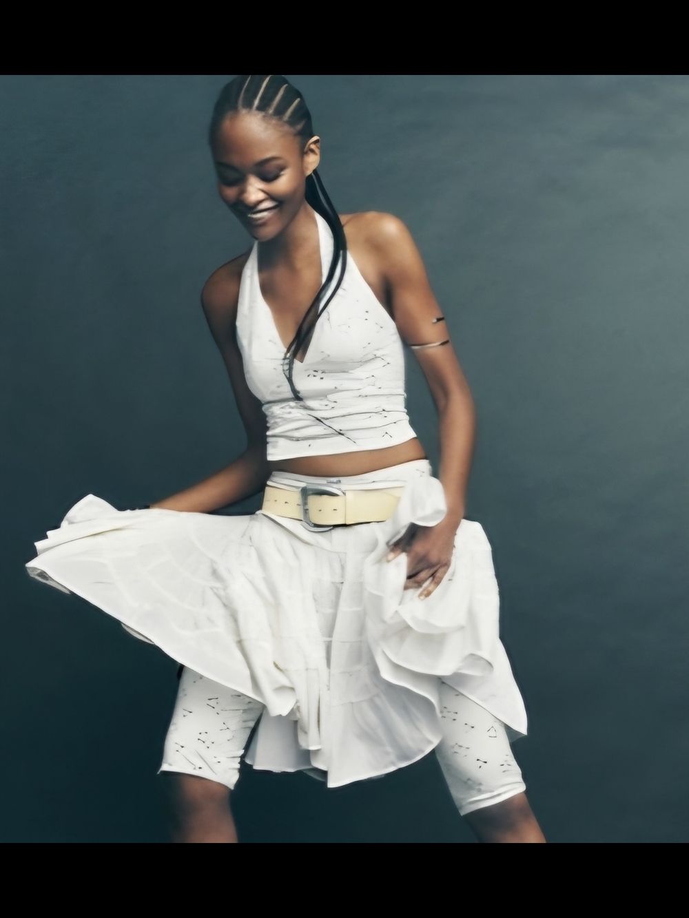 White Eyelet Halter Tank Top
